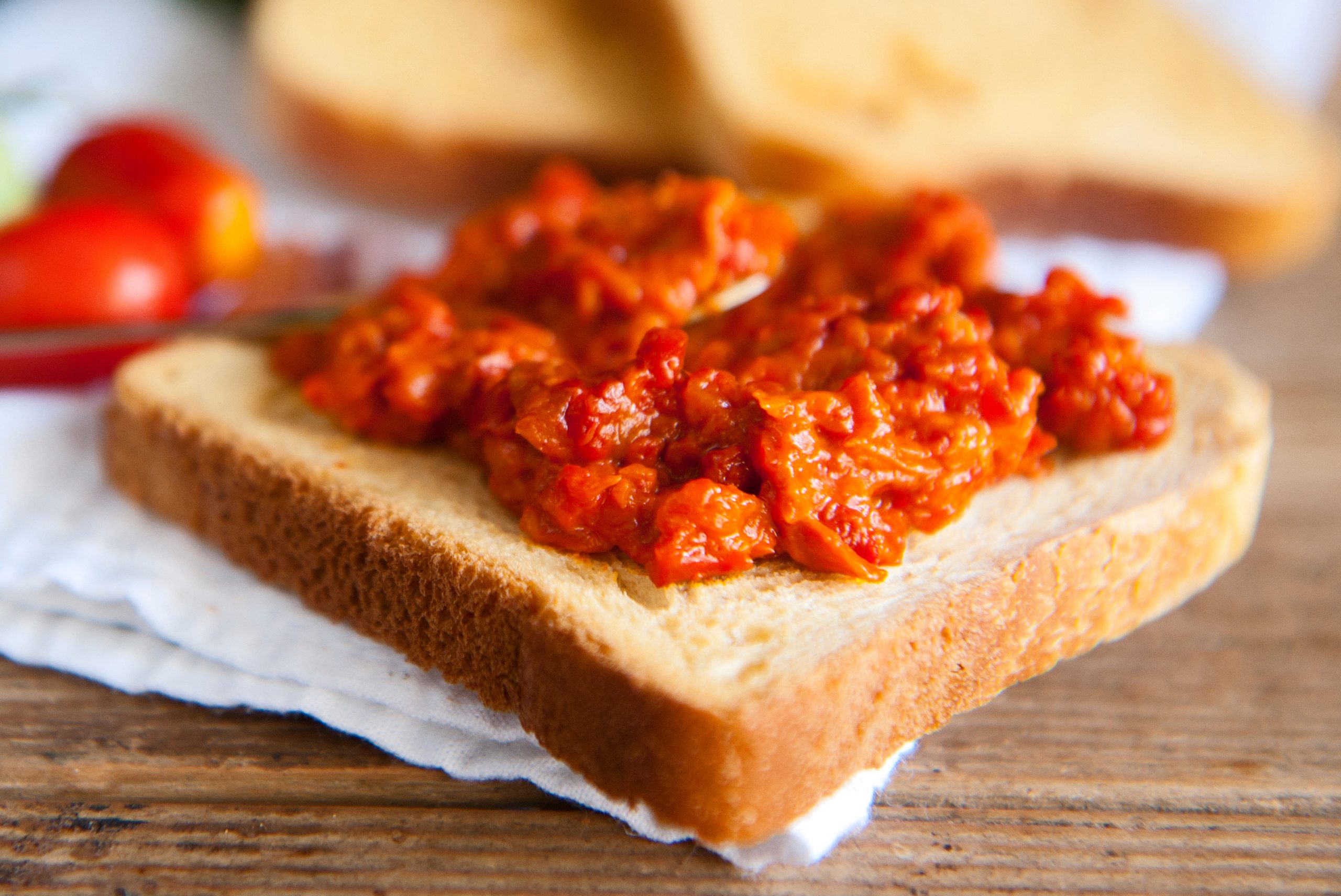 Fresh,Ajvar,Made,Of,Tomatoes,And,Paprika,On,The,Rustic